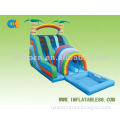 Inflatable Slide Double Funnel Tunnel, Inflatable Dry/Wet Rainbow Slide